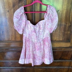 Pink floral BARDOT dress